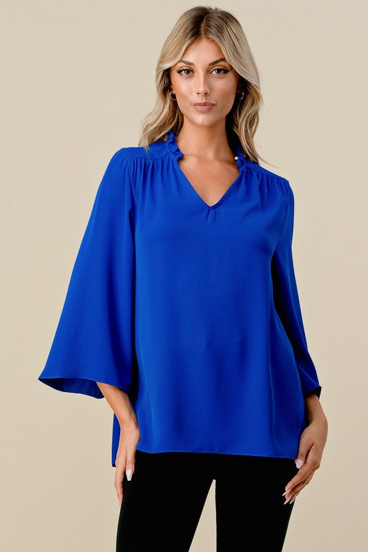 Now in Plus! "Sarah" 3/4 Sleeve Blouse, 5 colors