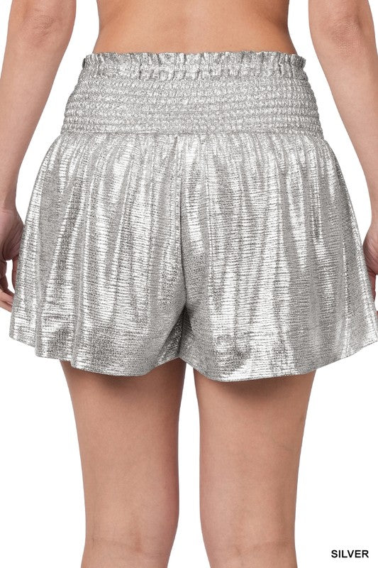 Last One! “Ava" Sparkle Smocked Waist Shorts