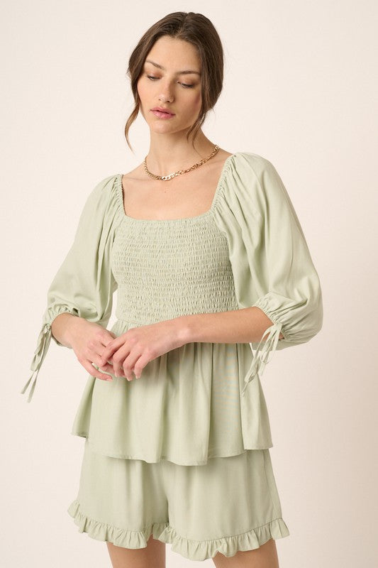 "Amber" Ruffled Hem Shorts - The Katie Grace Boutique