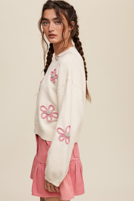 "Daisy" Floral Sweater