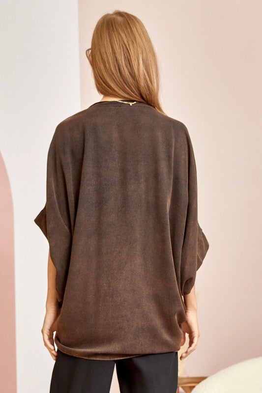 "Priscilla" Mineral Washed Oversized Blouse