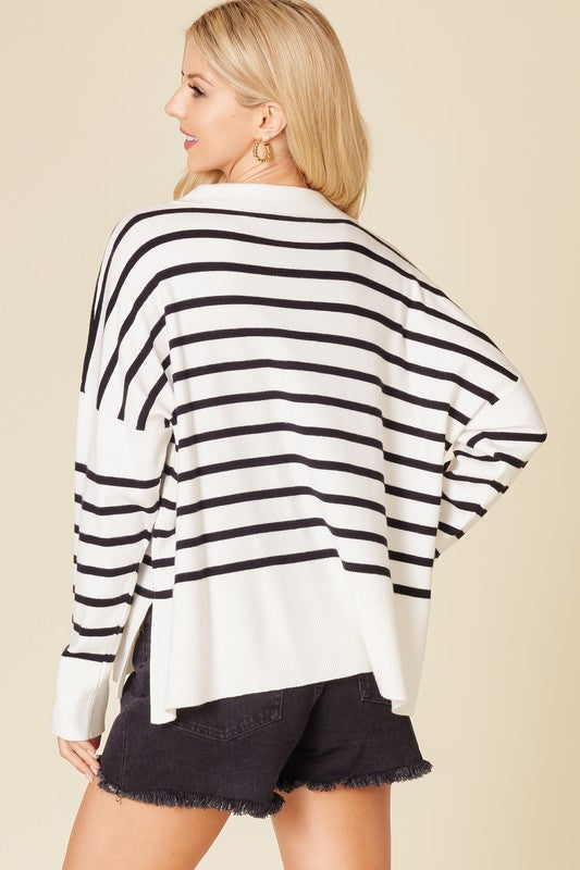"Hanna" Striped Sweater Knit - The Katie Grace Boutique