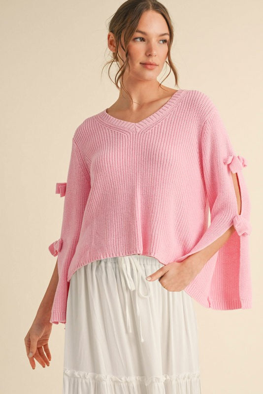 "Tori" Summer Sweater with Bow Ties - The Katie Grace Boutique