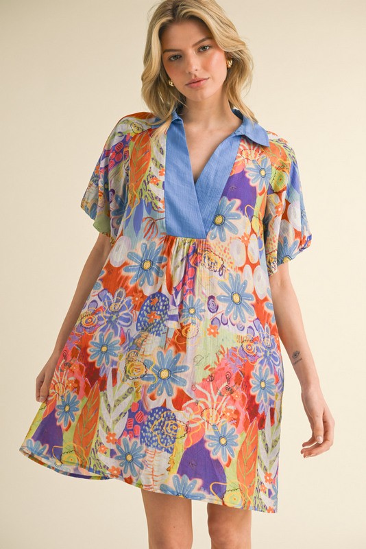 "Yancy" Printed Dress - The Katie Grace Boutique