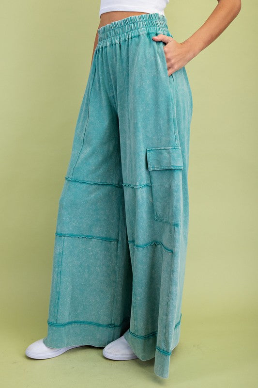 "Brittani" Mineral Washed Pants, 3 colors - The Katie Grace Boutique