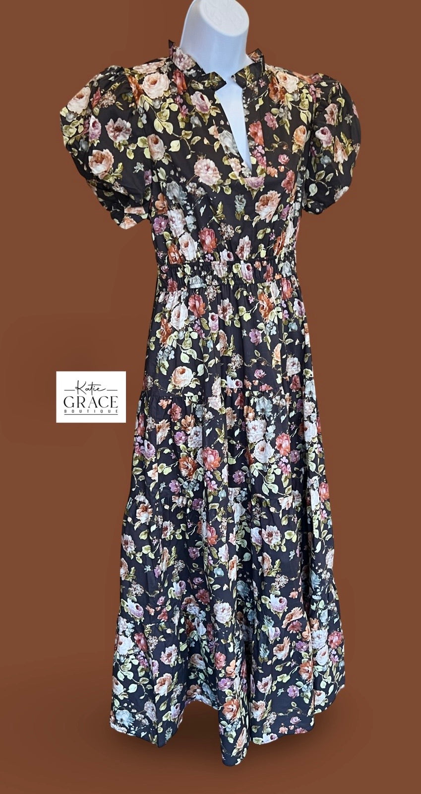 "Charlotte" Floral Dress - The Katie Grace Boutique