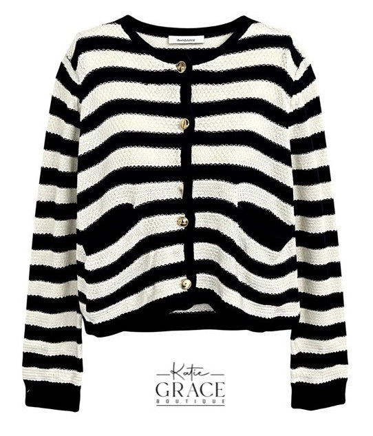 "Tasha" Striped Cardigan