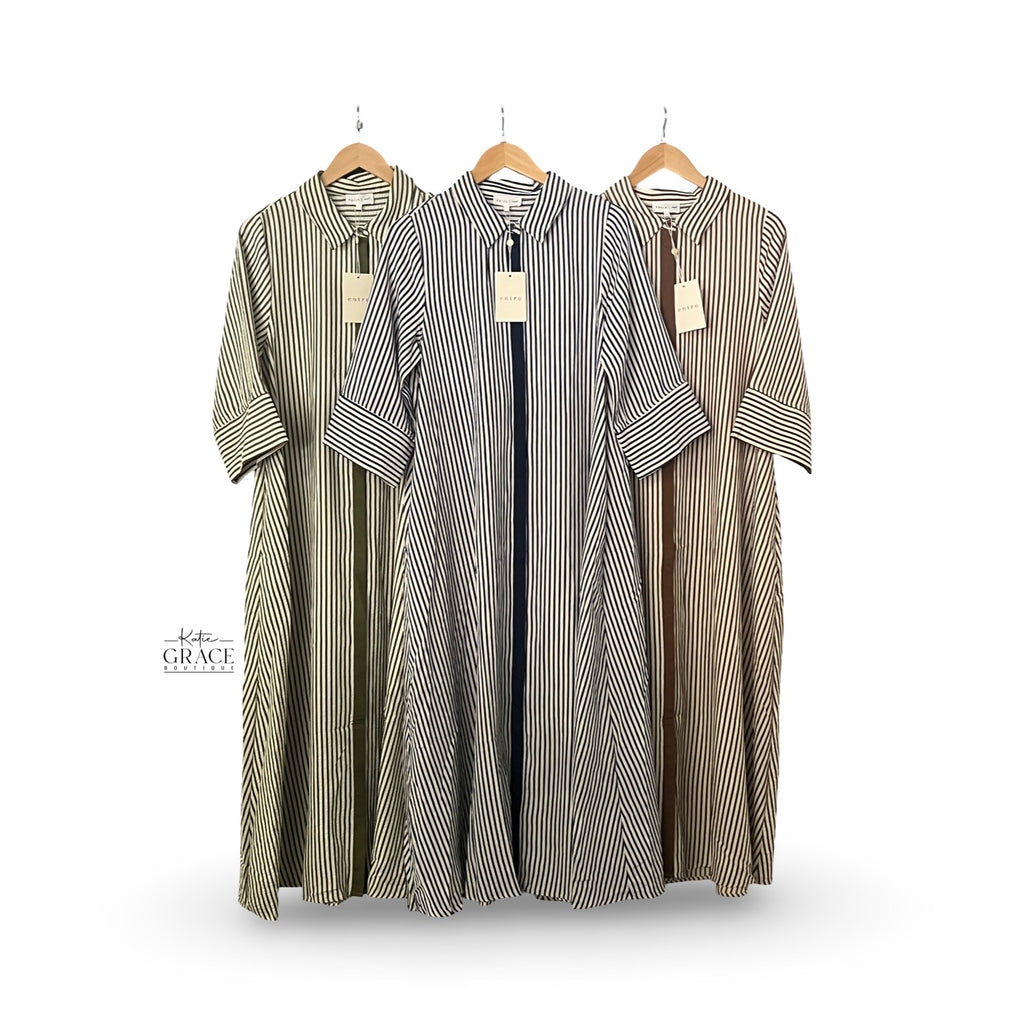 "Melody" Striped Dress, 3 colors - The Katie Grace Boutique