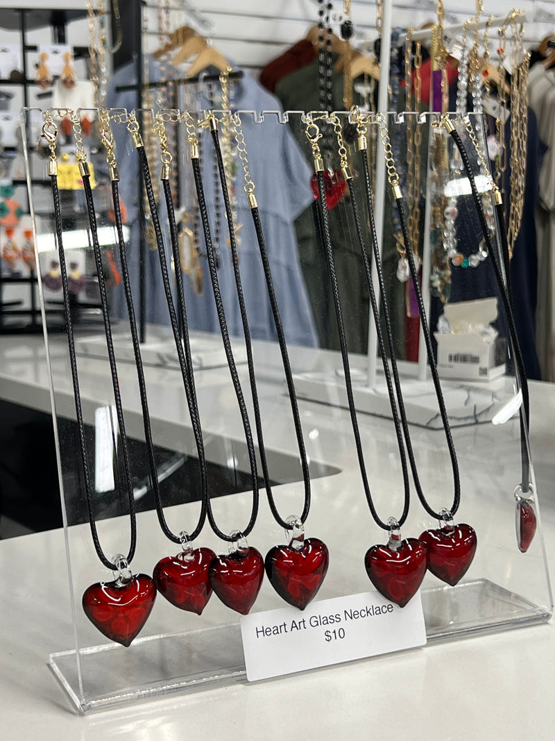Art Glass Heart Necklace