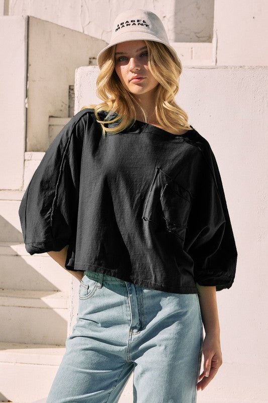 "River" Mineral Washed Top - The Katie Grace Boutique