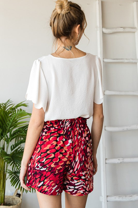 "Vicky" Elastic Waist Shorts - The Katie Grace Boutique