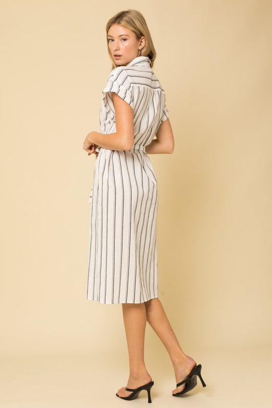 Last One! “Karrington" Striped Midi Dress