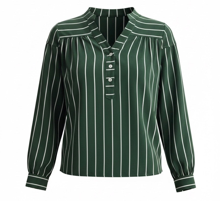 "Kelly" Striped Blouse - The Katie Grace Boutique
