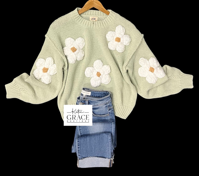 "Thea" Floral Sweater