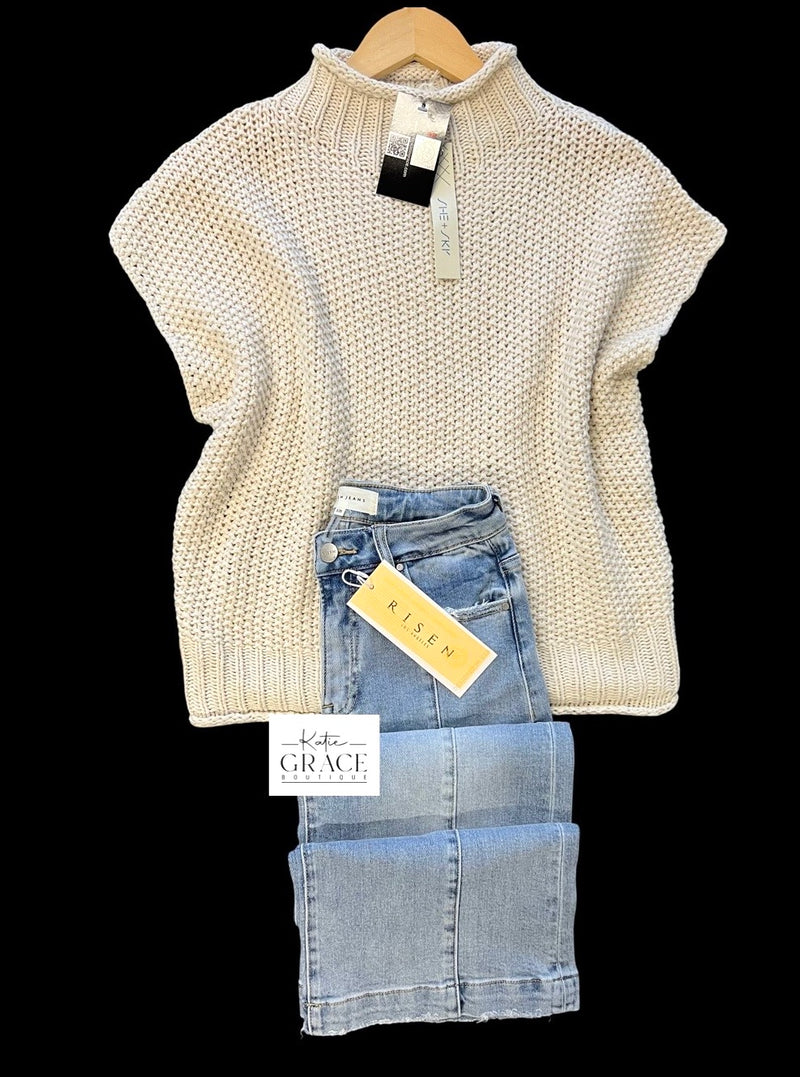 "Brittany" Cap Sleeve Sweater