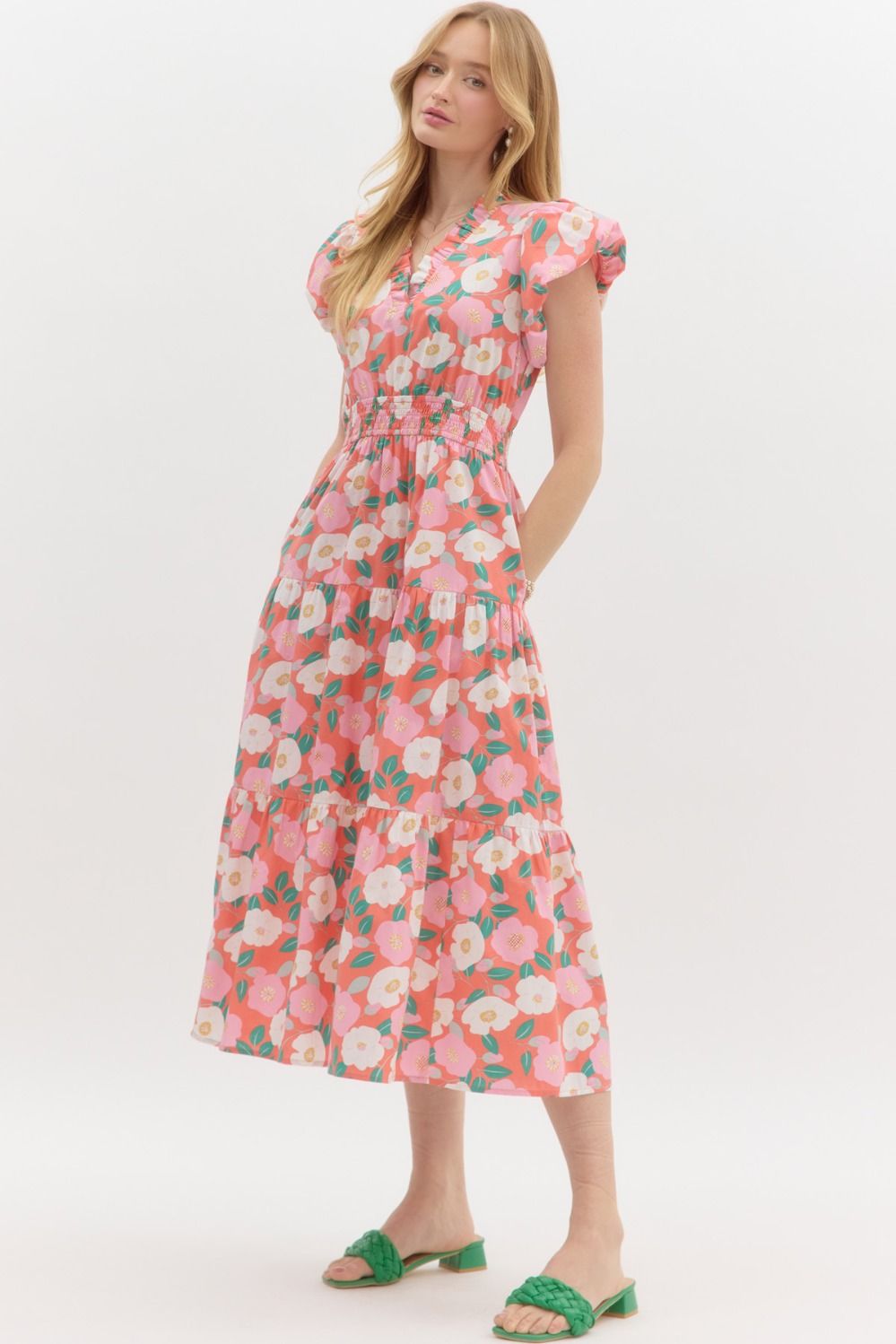 "Stella" Floral Midi Dress