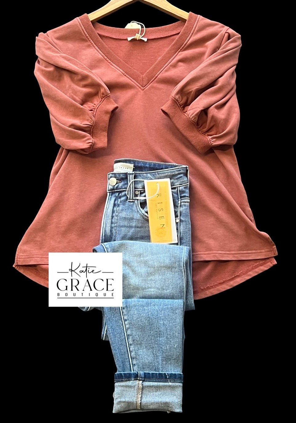 "Margot" Mineral Washed Top - The Katie Grace Boutique