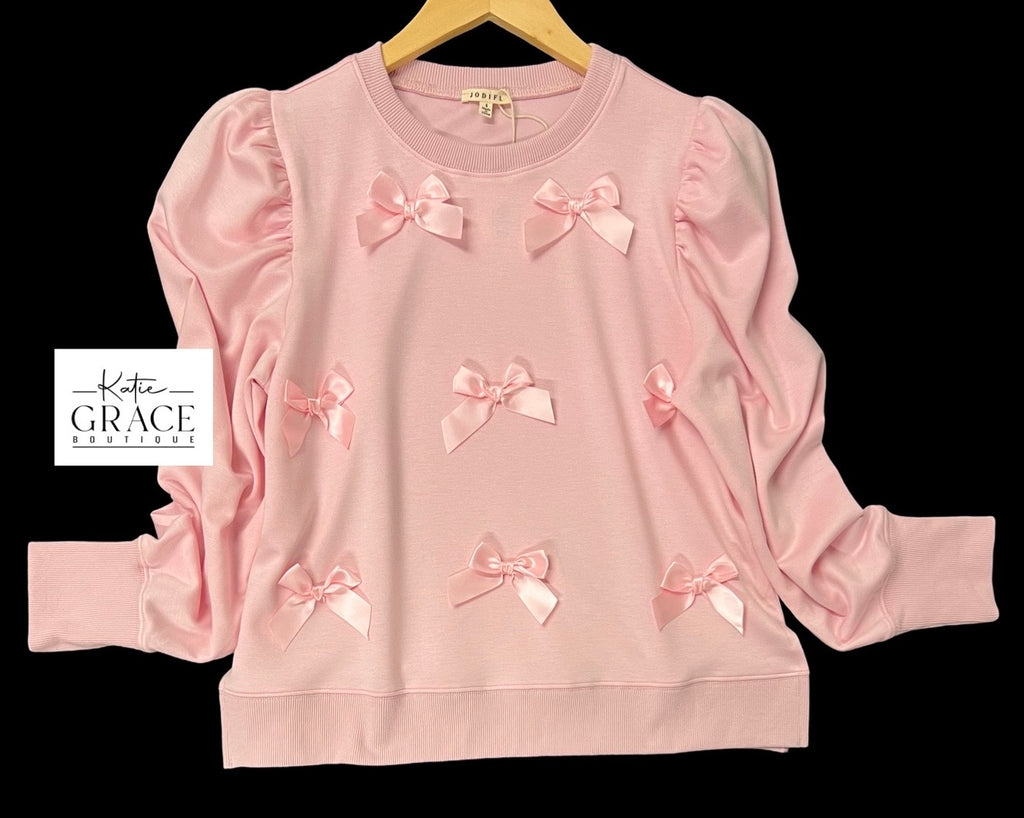 "Millie" Soft Pullover with Satin Bows