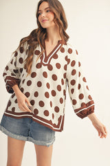 "Chocolate" Polka Blouse