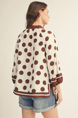 "Chocolate" Polka Blouse