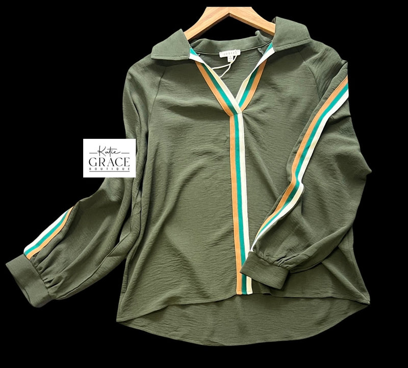 "Harper" Striped Blouse