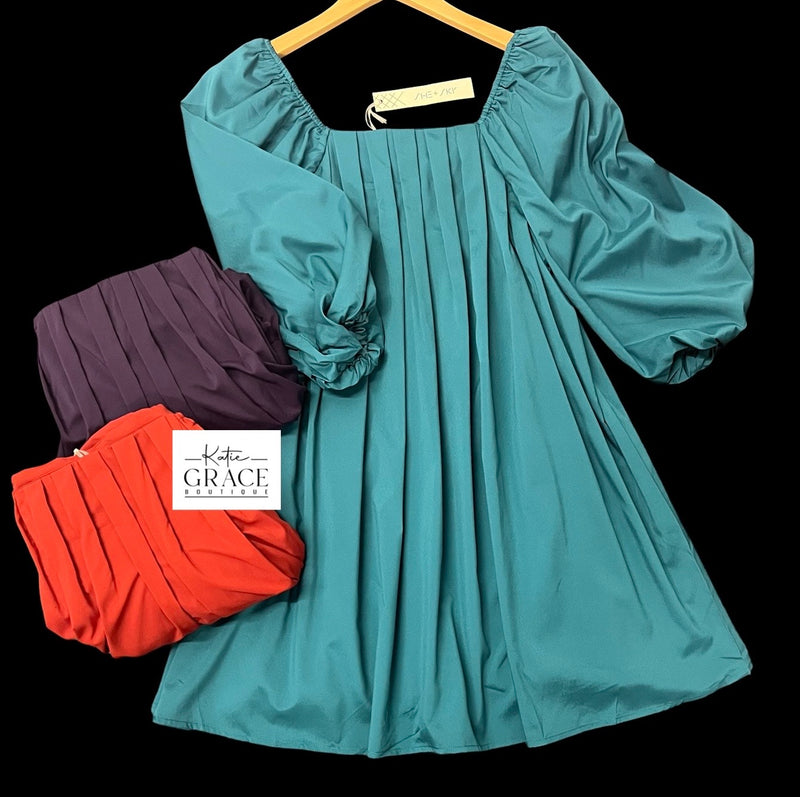 "Arella" Pleated Dress, 3 colors - The Katie Grace Boutique