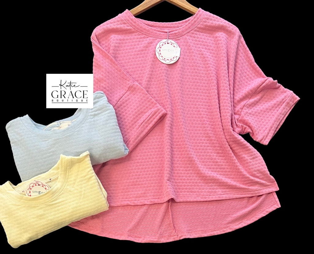 "Lettie" Soft Textured Top, 3 colors - The Katie Grace Boutique