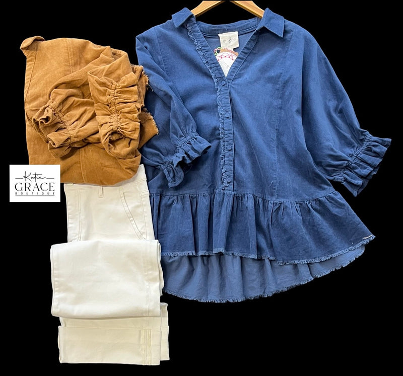 "Murphy" Corduroy Top, 2 colors - The Katie Grace Boutique