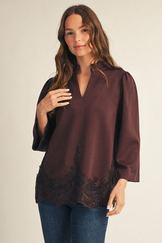 "Cheri" 3/4 Sleeves with Lace