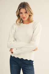 "Noelle" Ribbed Fitted Sweater, 2 colors - The Katie Grace Boutique
