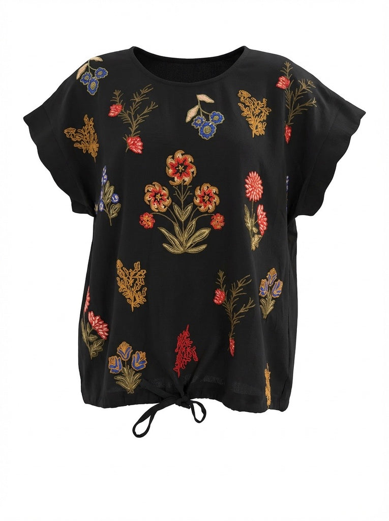 "Phoebe" Top Blend Embroidered - The Katie Grace Boutique