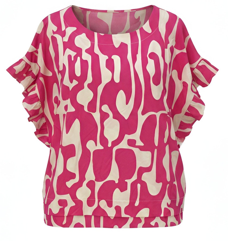 "Amber" Abstract Blouse - The Katie Grace Boutique