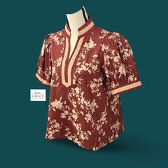 "Anna" Floral Blouse - The Katie Grace Boutique