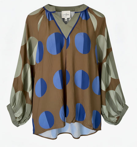 "Olivia" Polka Blouse - The Katie Grace Boutique