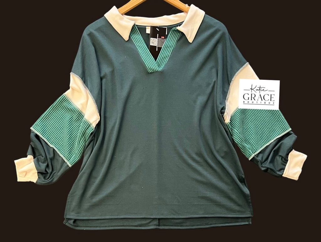 "Jane" Soft Rugby Top - The Katie Grace Boutique