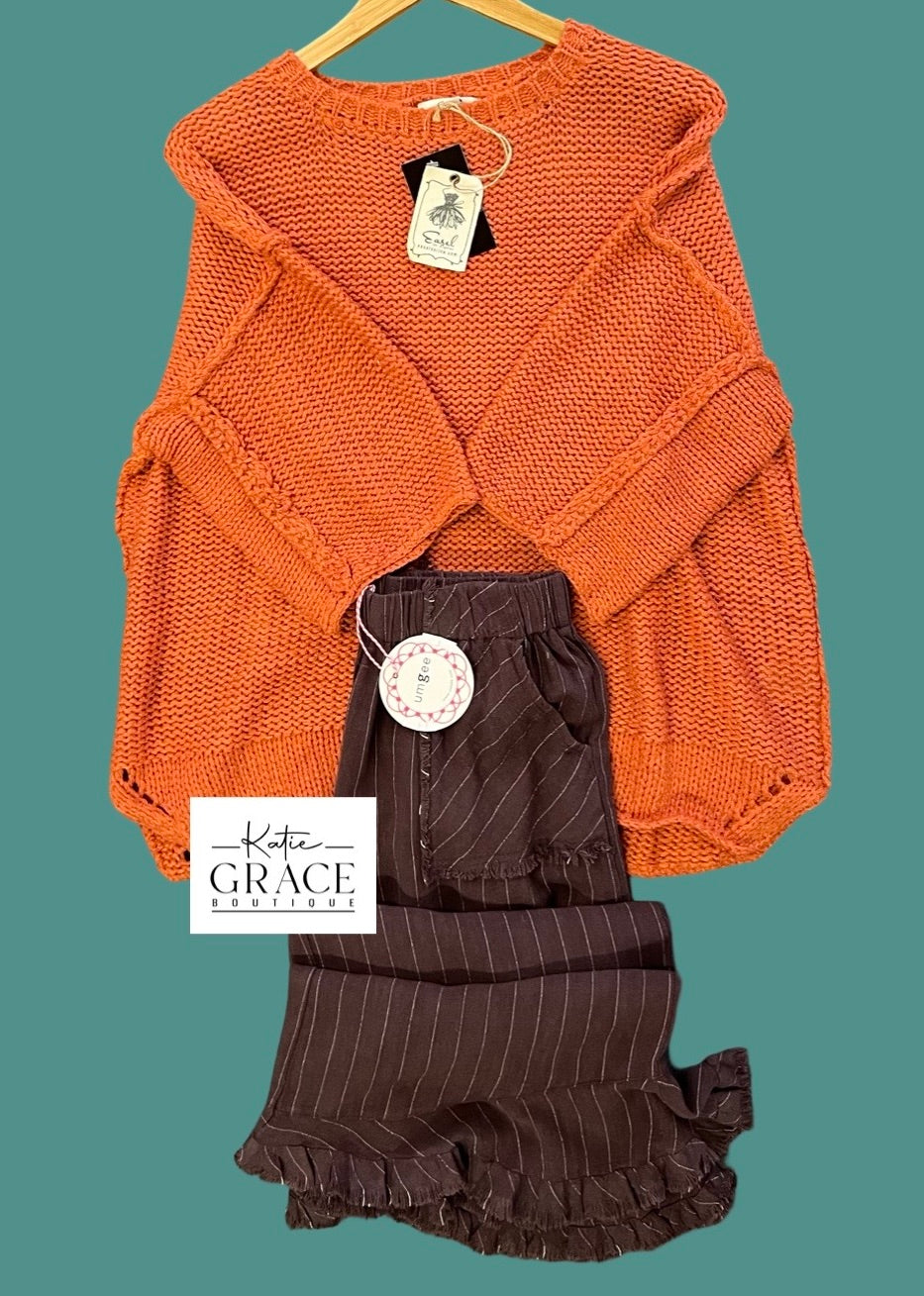 "Maci" Chunky Knit Sweater - The Katie Grace Boutique