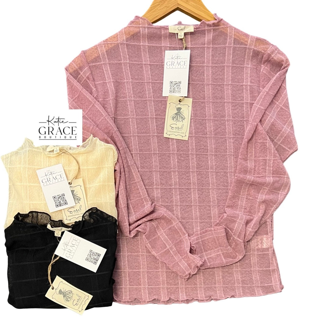 "Claire" Mesh Layering Top, 3 colors - The Katie Grace Boutique