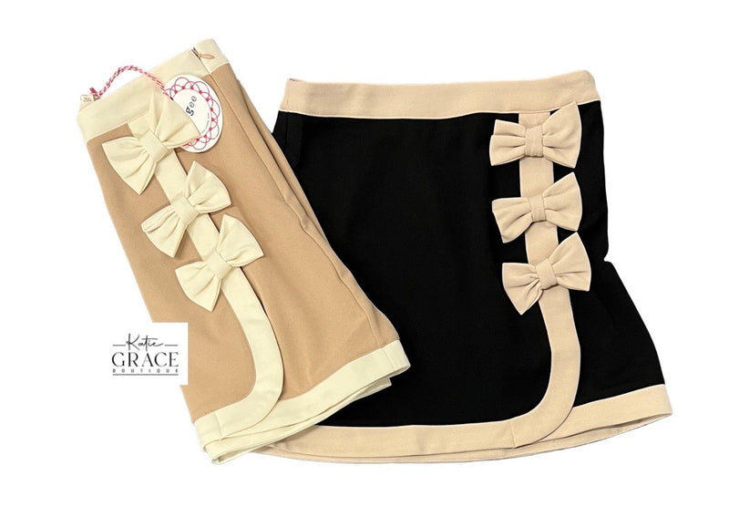 "Penelope" Bow Mini Skirt - The Katie Grace Boutique