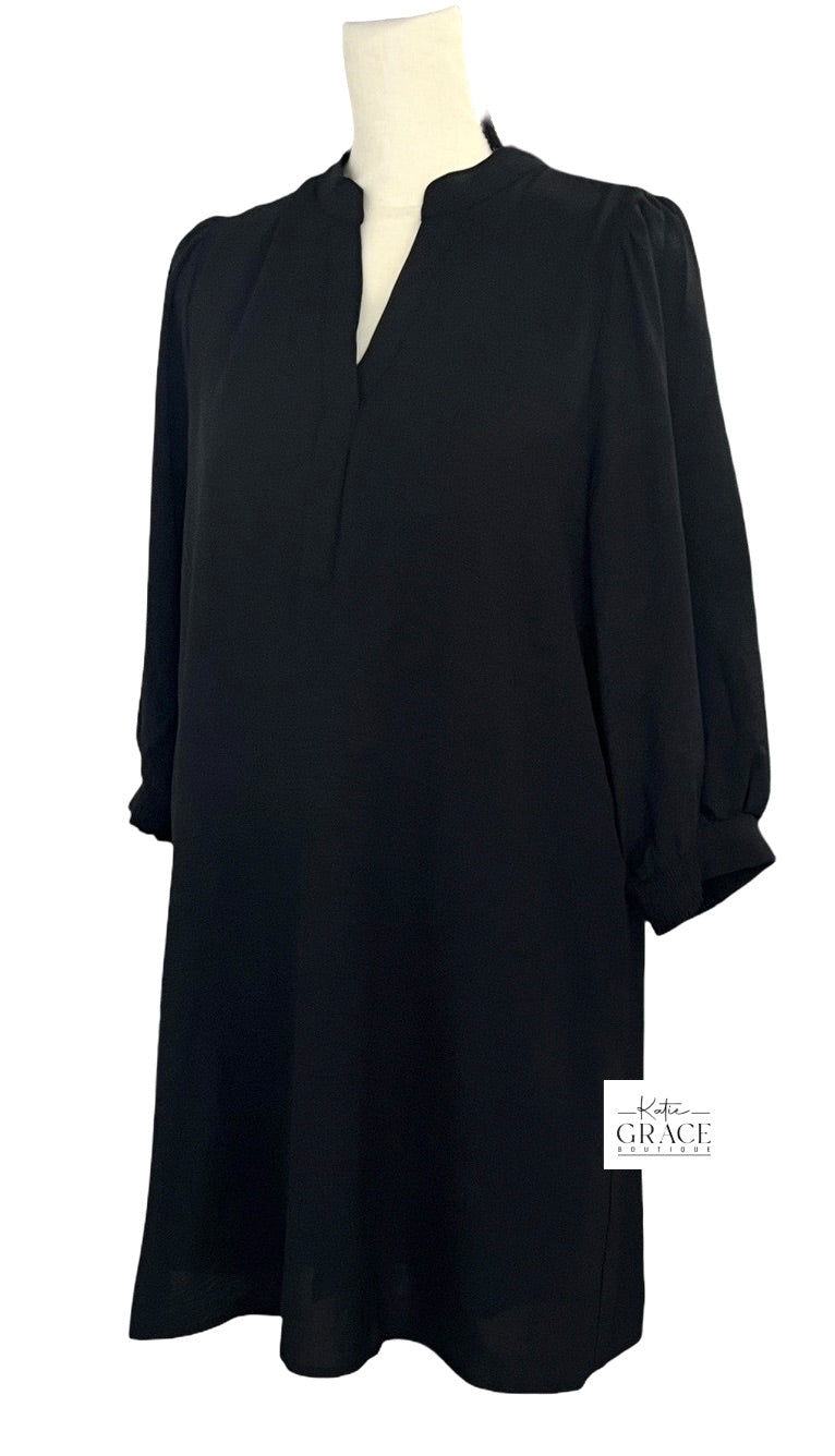 "Julia" Notched Neckline Dress