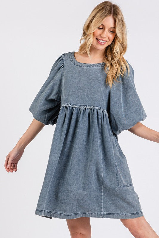 "Nora" Denim Dress - The Katie Grace Boutique