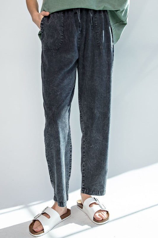 "Haley" Mineral Washed Tencel Pants