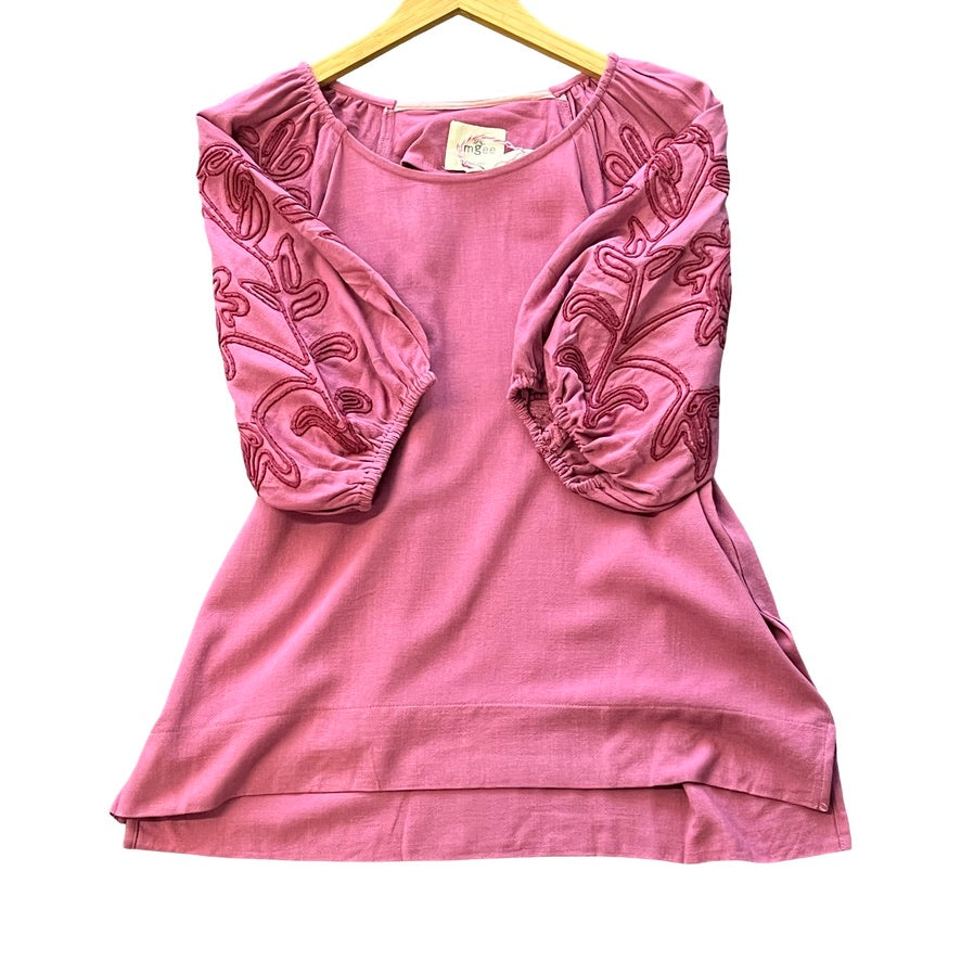 "Amanda" Embroidered Blouse - The Katie Grace Boutique