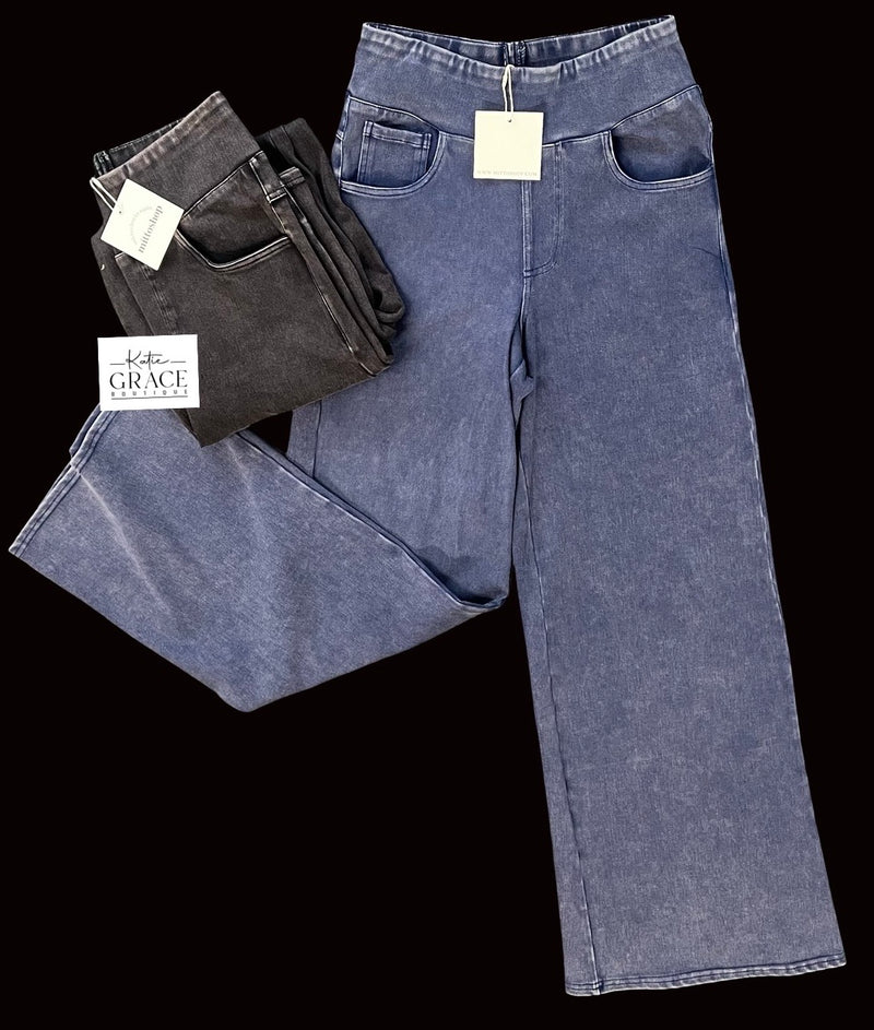 "Calla" Four Way Stretch Denim Knit, 2 colors - The Katie Grace Boutique