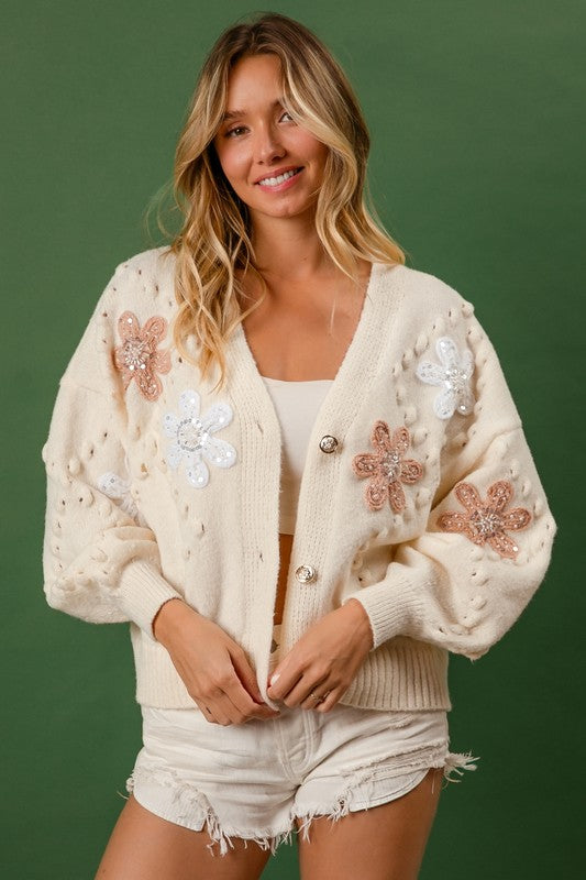 "Angelina" Embellished Cardigan - The Katie Grace Boutique