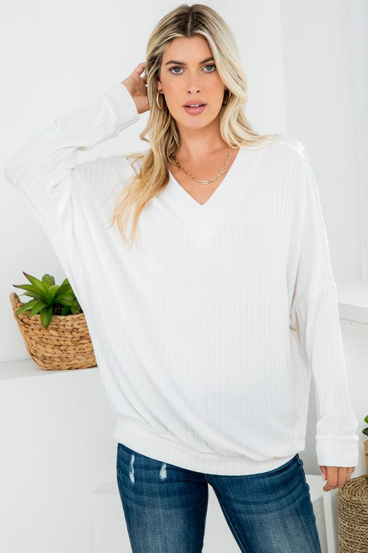 SALE!  "Mabel" Ribbed Knit Pullover - The Katie Grace Boutique