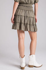 "Jamie" Smocked Waist Skirt - The Katie Grace Boutique