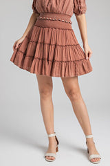 "Jamie" Smocked Waist Skirt - The Katie Grace Boutique