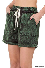 Last One! “Hallie" Mineral Washed Shorts - The Katie Grace Boutique