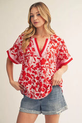 "Shea" Floral Blouse - The Katie Grace Boutique