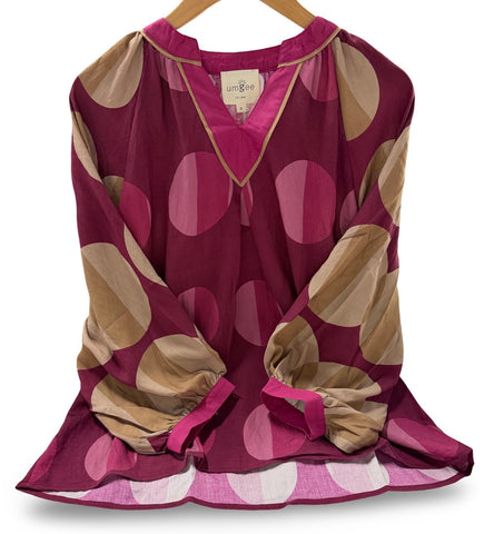 "Fran" Circle Blouse - The Katie Grace Boutique